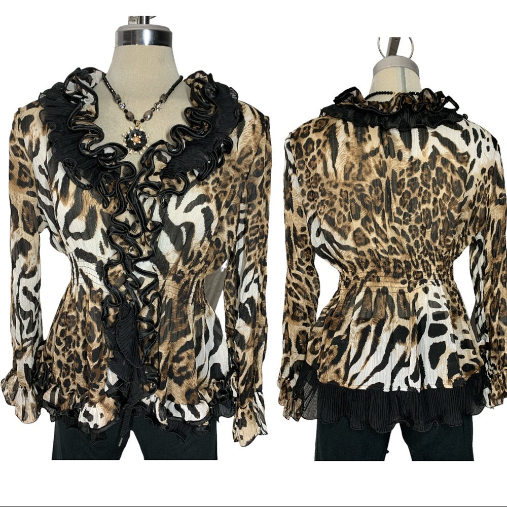 CASA DONNA  Designer Leopard Brown and Black  Size M,